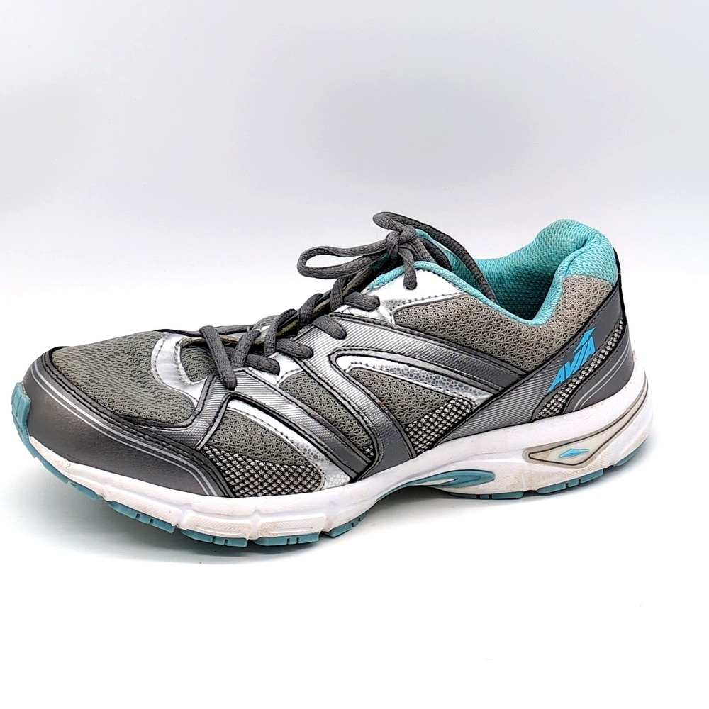 Avia Shoes Womens Avi-Execute II Gray Blue 9 Leather Running Sneakers HSC 340513